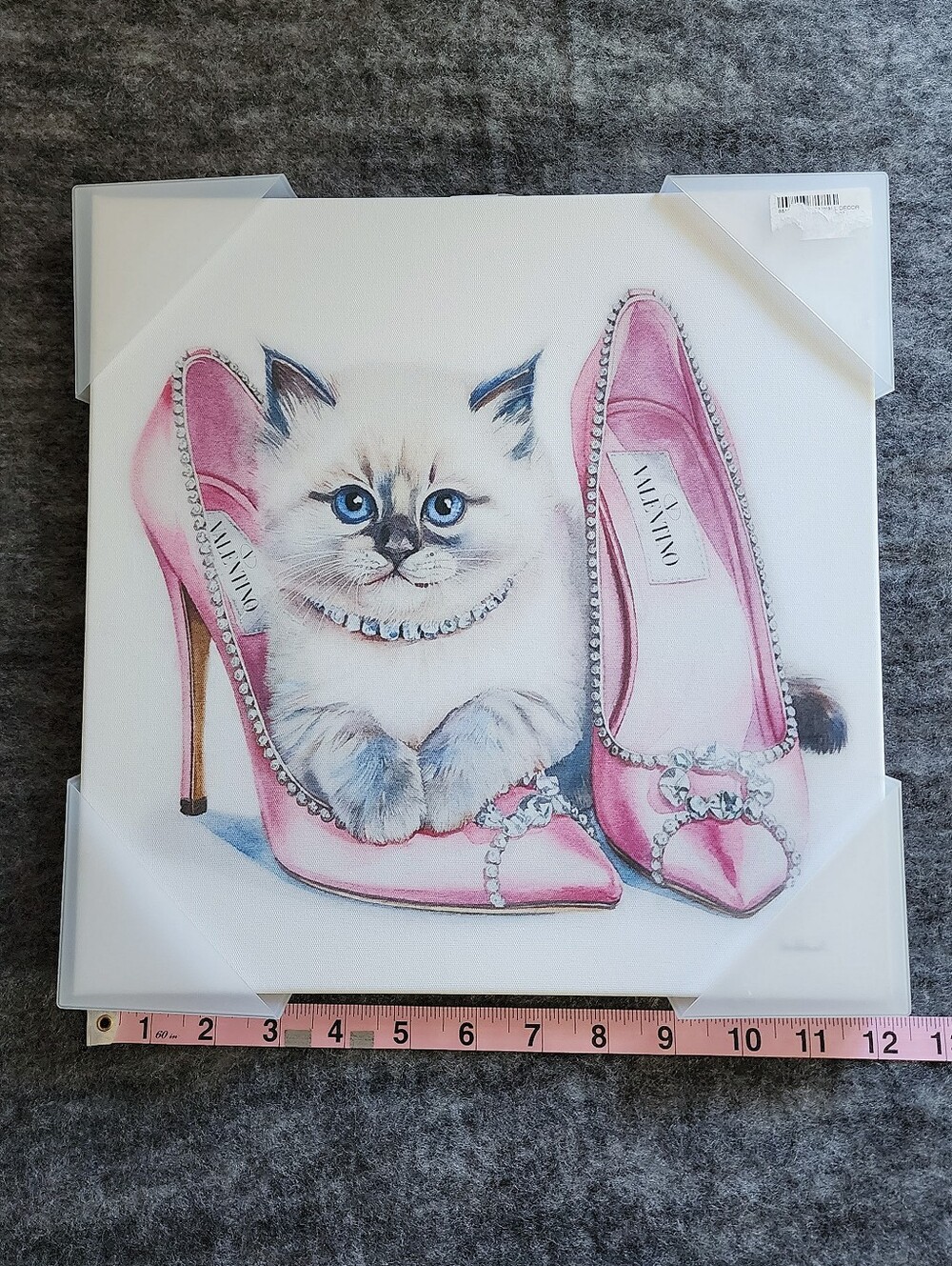 Valentino Wall Art Cat Shoe Pink Heels Print Canvas